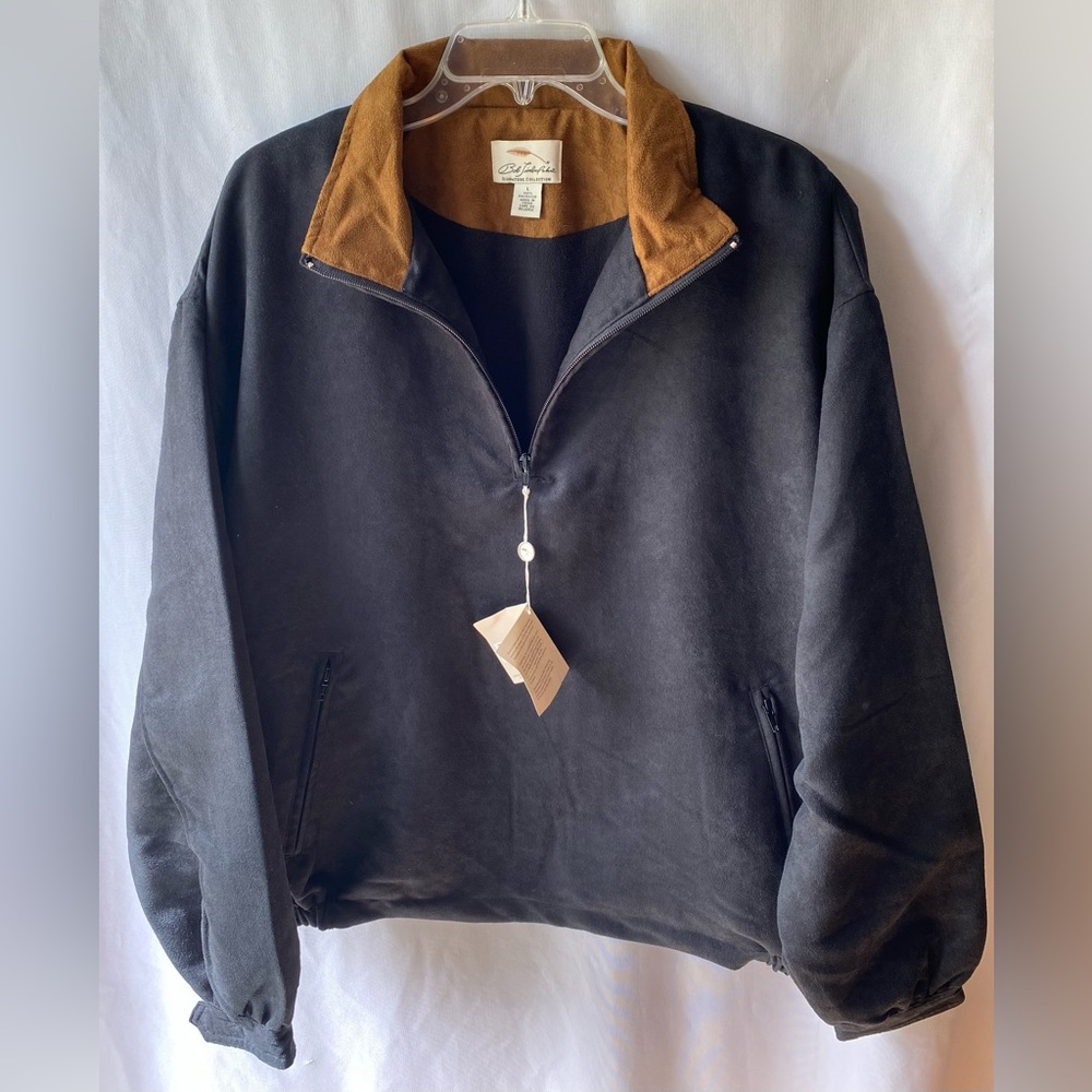 Bob Timberlake Signature Collection Lake Suede Pullover Size L Half Zip NWT